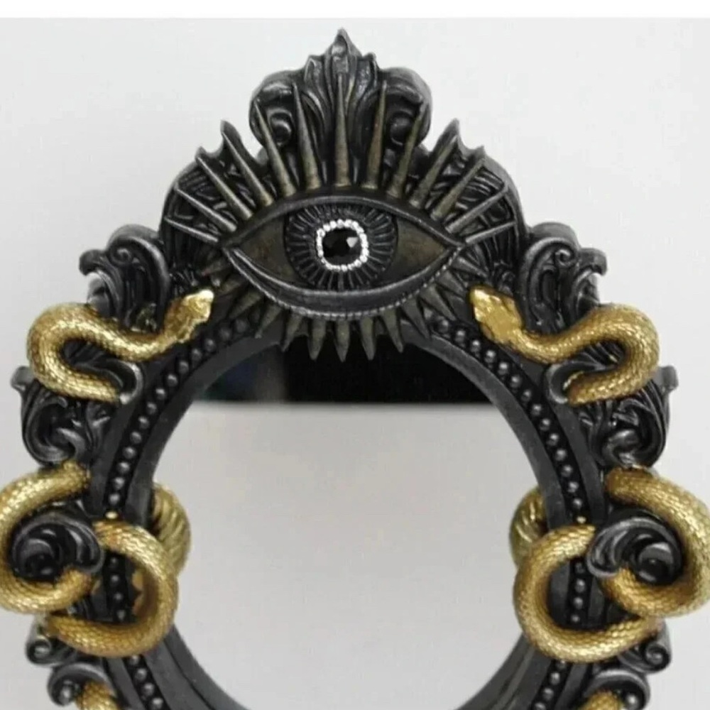 Christian Siriano Black and Gold Serpent Eye Mirror. Beautiful 🐍
